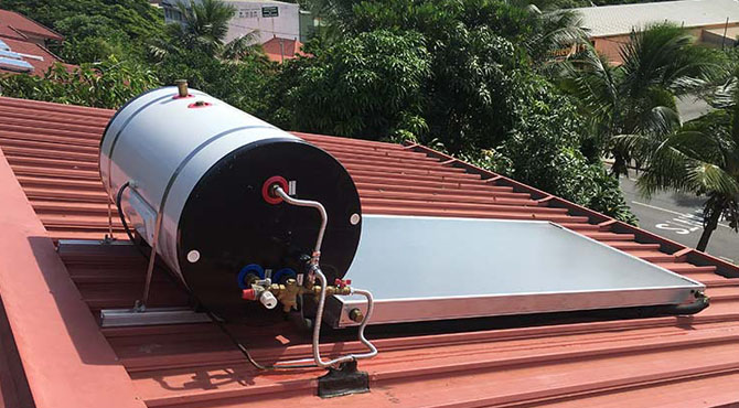 Durable solar thermal system ideal for households with steady hot water demand.
